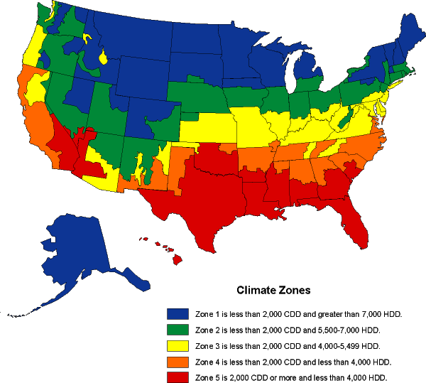  Map of the U.S. Climate Zones