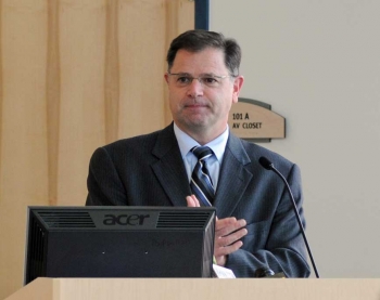 Assistant Secretary of Commerce for Economic Development John Fernandez at the State University of New York Orange campus in Newburgh, New York celebrating the award of $1.95 million in federal Jobs & Innovation Accelerator Challenge funding.