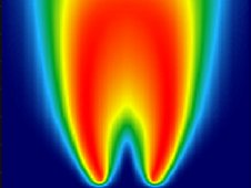 Measured and computed temperature profiles of coflow laminar diffusion flames