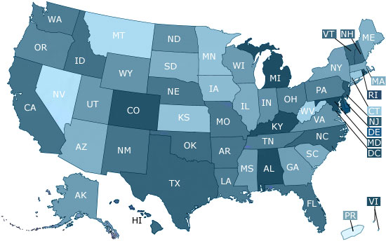 Map of the United States of America