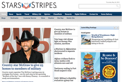 Image of the Stars and Stripes website.