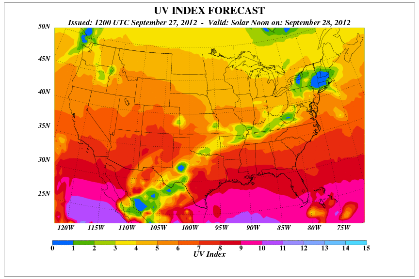 UV Index forecast map