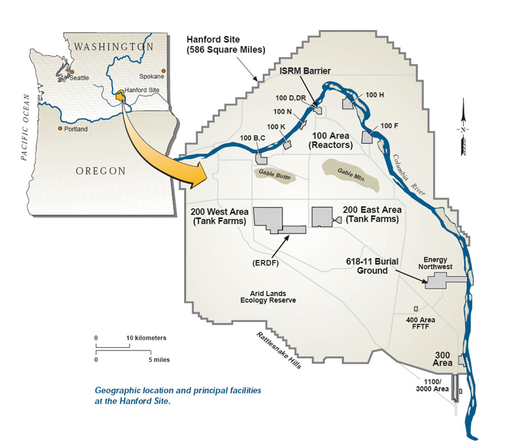 Map of Hanford