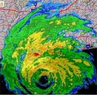 NOAA radar imagery captured hurricane Katrina's landfall in 2005