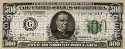 Small-Size $500 Note (Face)