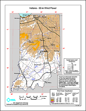 Indiana wind resource map.