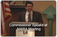 Photo of Commissioner Speaking at NWRA Meeting