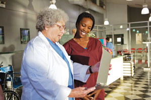 Job Corps instructor with a nursing student