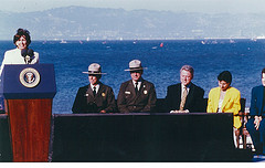 Congresswoman Pelosi at the Transferring of the Presidio