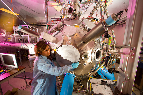 Student performs experiments at the Trident Laser Facility - 2