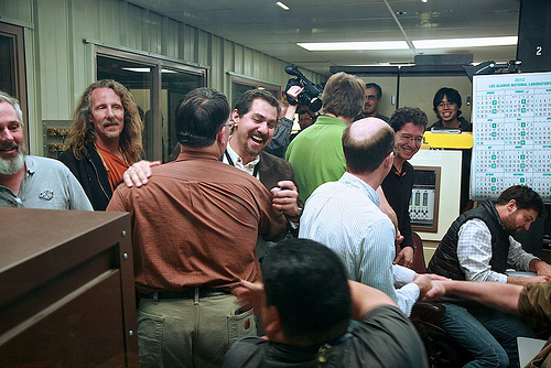 Team celebrates record magnetic field at Los Alamos National Laboratory, March 22, 2012