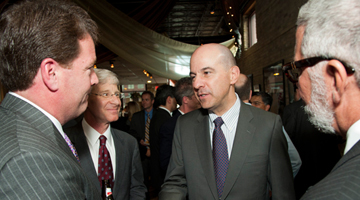 David Kappos and Jim Patterson talk at the launch of the pilot program