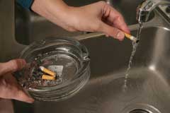 Soak cigarette ashes in water