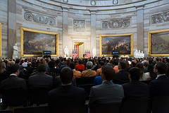 Congressional Gold Medal ceremony honoring Daw Aung San Suu Kyi of Burma in the
Rotunda of the U.S. Capitol.  September 19, 2012.  (Official Photo by Heather Reed)

--
This official Speaker of the House photograph is being made available only for publication by news organizations and/or for personal use printing by the subject(s) of the photograph. The photograph may not be manipulated in any way and may not be used in commercial or political materials, advertisements, emails, products, promotions that in any way suggests approval or endorsement of the Speaker of the House or any Member of Congress.