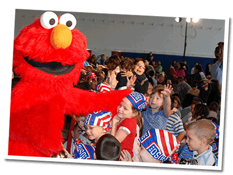 Sesame Street's Elmo makes a special visit to military children.