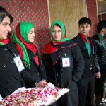 Afghan Uniformed Police broadcasters line up to greet AUP 303rd Regional Northern Zone Commander, Lt. Gen. Baba Jan, during the opening of a new police radio station. (Photo by U.S. Navy Petty Officer 1st Class Richard Wolff, RC-North Public Affairs/RELEASED)