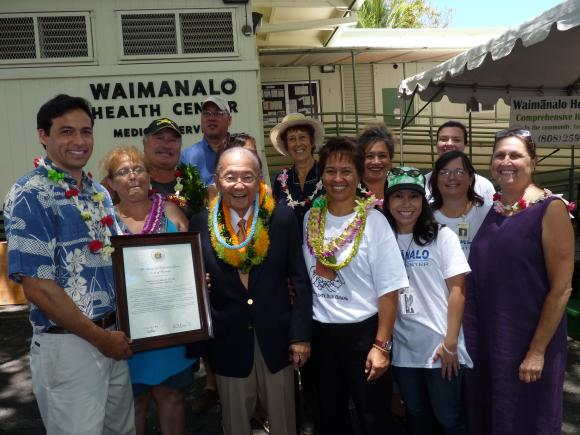 Senator Inouye visits the Waimanalo Health Clinic