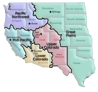 Clickable map of Reclamation Regional Territories