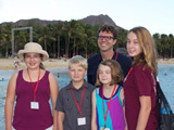 A picture of the Dare to Explore O&#x27;ahu contest winners and Andrew Evans