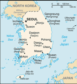 Map of Korea, South