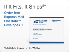 If It Fits, It Ships®* photo of express mail envelope Order free Express Mail® Flat Rate Envelopes   *Mailable items up to 70 lbs.