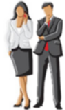 Graphic of a business man and woman