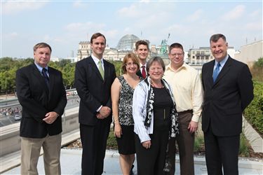 Members of the US EUCOM J9 Interagency team atop the US Embassy, Berlin