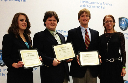 2012 Addiction Science Award winners from left: L. Elisabeth Burton, Benjamin Jake Kornick, John Edward Solder, and NIDA’s Dr. Susan Weiss