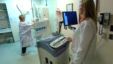 Woman taking mammogram test