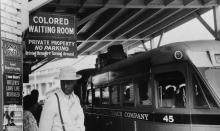 Image of segregated bus station in Durham, North Carolina, 1940