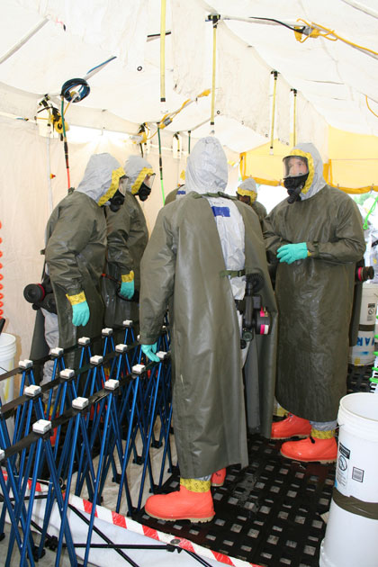 Testing a National Guard Decontamination Team