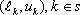 where the lower and upper bounds are l sub k and u sub k, respectively, and k is an element of s