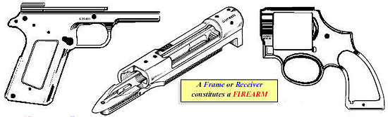 A Frame or Receiver constitutes a Firearm.