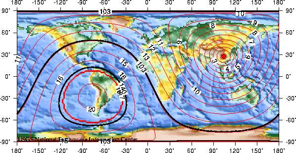 Theoretical P-wave Travel Times