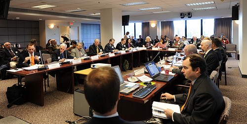 A panel of state government, consumer advocate and industry representatives begin 
discussion on the creation of a publicly searchable database during the U.S. Consumer Product Safety Commission's public database workshop.