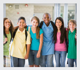 A group of teens smiling