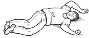 Illustration of man laying on the ground