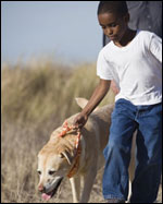 Photo: A boy and his dog.