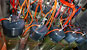 Photo of several water heaters undergoing accelerated durability testing at the Oak Ridge National Laboratory.