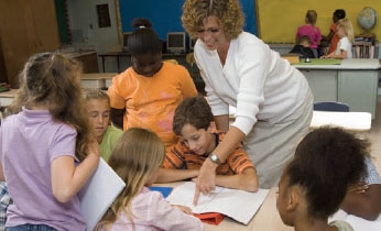 teacher and students in classroom