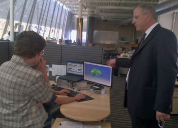 Zahner CEO and President Bill Zahner explains how 3-D computer modeling is used to create working files for the plant for fabrication and for the field crews to use for installation