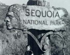 image of old Sequoia National Park entrance sign