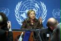 Date: 02/28/2011 Location: Geneva, Switzerland Description: Secretary Clinton speaks at a press conference at the United Nations Office at Geneva, Switzerland.  © State Dept ImageEric Bridiers