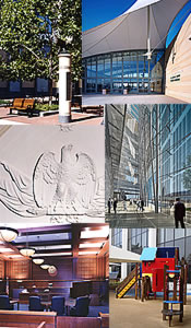 Photo montage of Pacific Rim federal buildings