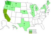 Persons infected with the outbreak strain of Salmonella Braenderup cluster, by State