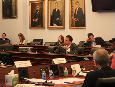 Congressman Shuler asks a question during the March 10th budget committee hearing.