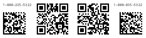 Teléfonos de FCC con Datamatrix y QR