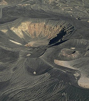 Aerial photo of Ubehebe Craters, Death Valley, California.