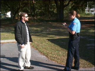 A police officer and a civilian.