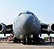 A U.S. Air Force C-17 Globemaster III aircraft assigned to the 137th Airlift Squadron, New...